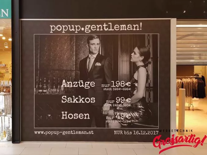 Folierung für einen Popup store